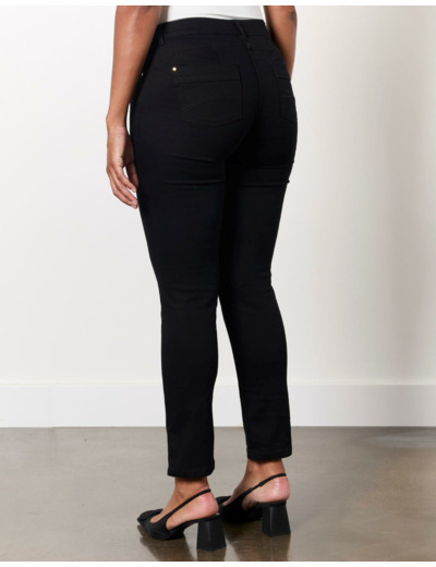 Pantalon 7/8 slim uni NOIR Femme