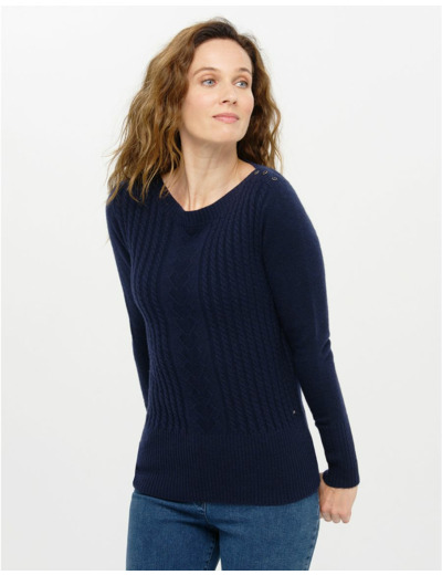 Pull col bateau marine