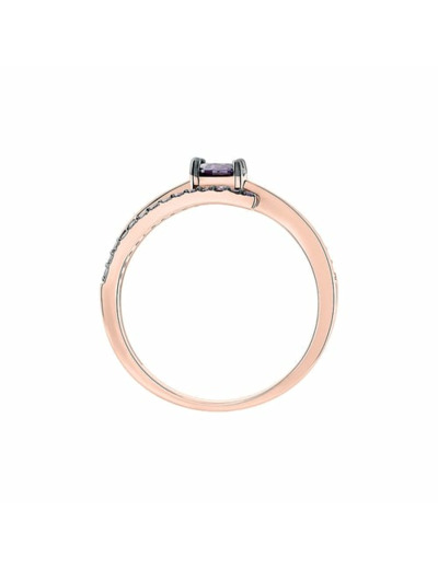 Bague CLEOR en Argent 925/1000 Rose et Oxyde Violet