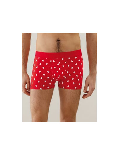 Boxer en coton à motifs coeur