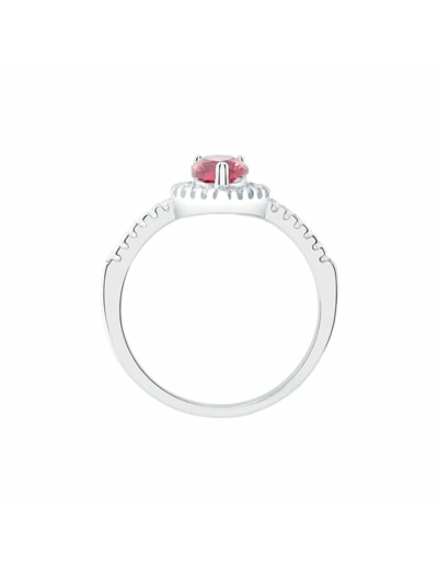 Bague CLEOR en Argent 925/1000 et Oxyde Rouge