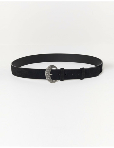 Ceinture moyenne 3-5 cm unie NOIR Femme