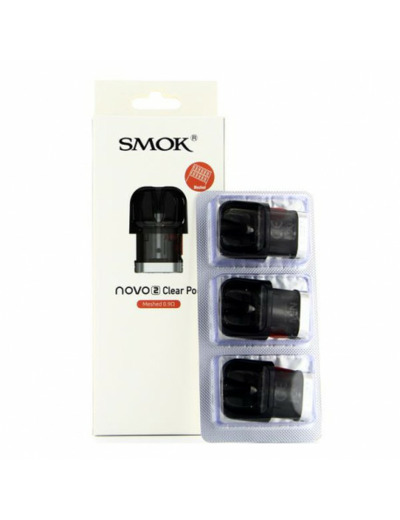 Pack de 3 Pod 1,8ml + résistances Meshed 0,9ohm Novo 2 Smoktech