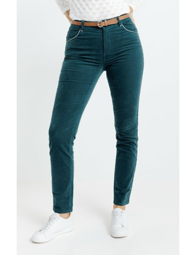 Pantalon Velours Clouté Avec Ceinture