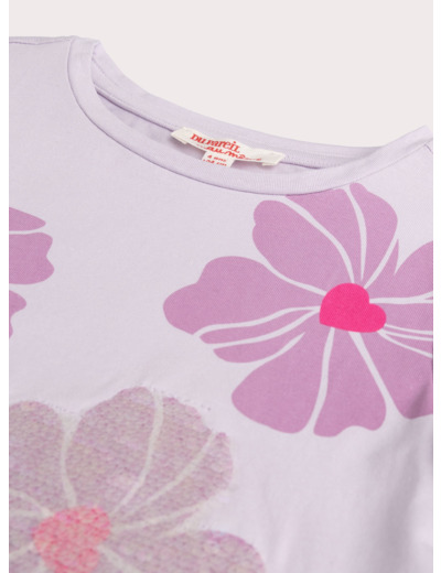 T-shirt lilas imprimé fleuri pour fille