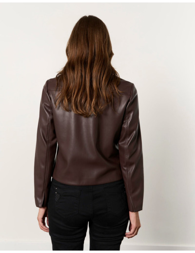 Veste courte unie MARRON Femme