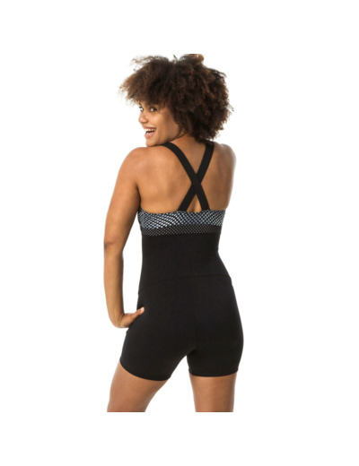 Maillot de bain 1 pièce shorty Aquagym-Aquabike femme Elea Bul noir gris