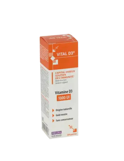 Ineldea Vital-d3 Solution Buvable Capital Osseux Et Soutien De L'immunité Fl Compte-gouttes/20ml