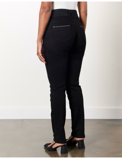 Pantalon 7/8 slim uni NOIR Femme