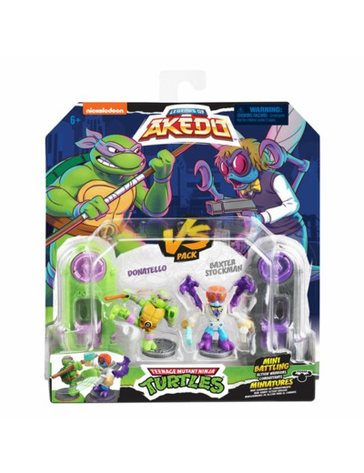 Akedo Tortues Ninja mini battle duel Donatello vs Baxter Stockman