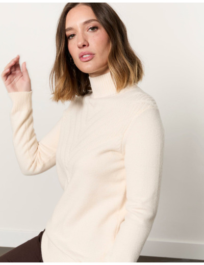 Pull fin uni ECRU Femme