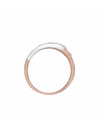 Bague CLEOR en Argent 925/1000 Bicolore et Oxyde Blanc