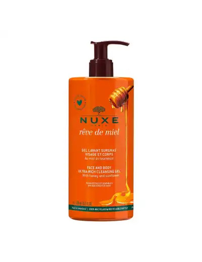 Nuxe Rêve De Miel Gel Lavant Surgras Visage Corps Fl Pompe/750ml