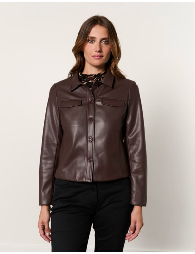 Veste courte unie MARRON Femme