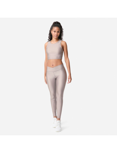 Legging de Fitness Brillant pour Femme - Gris