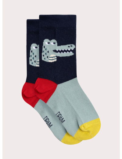 Chaussettes colorées à motif crocodile pour garçon