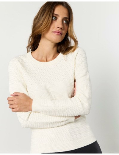 Pull épais uni ECRU Femme