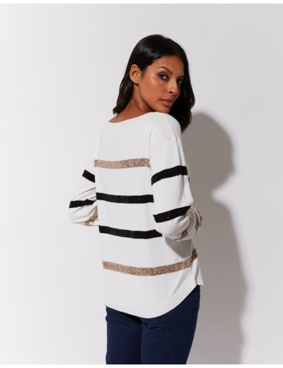 Pull marinière rayé ECRU Femme