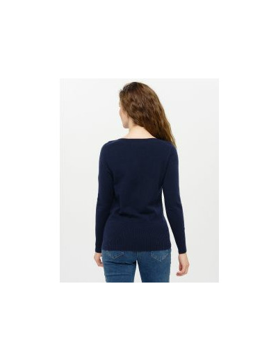 Pull col bateau marine