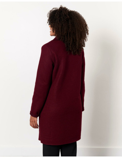 Manteau mi-long uni BORDEAUX Femme