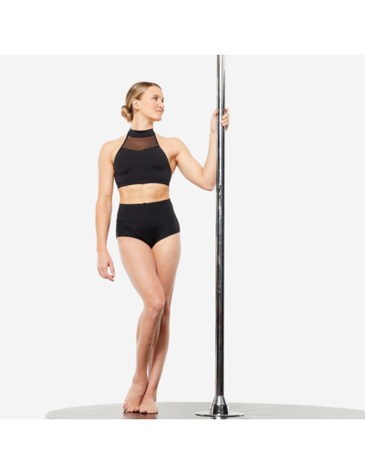 Brassière pole dance dos nu bi matière Femme - noir