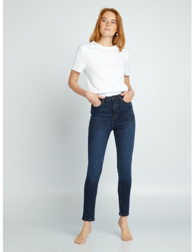 Jean skinny à taille haute - L32 - Bleu foncé