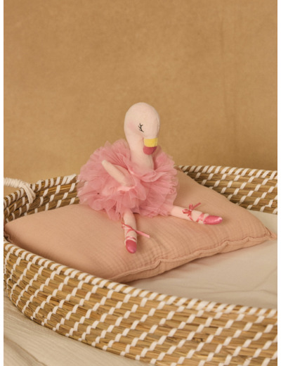 Doudou de naissance flamant rose