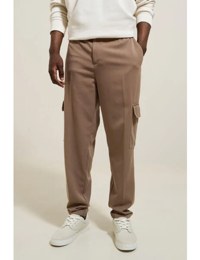 Pantalon cargo coupe relax - Marron