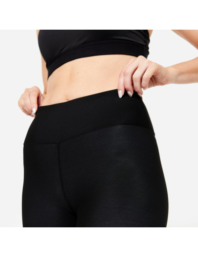 Legging de fitness court cardio femme, noir fumé