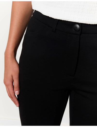 Pantalon 7/8 cigarette uni NOIR Femme