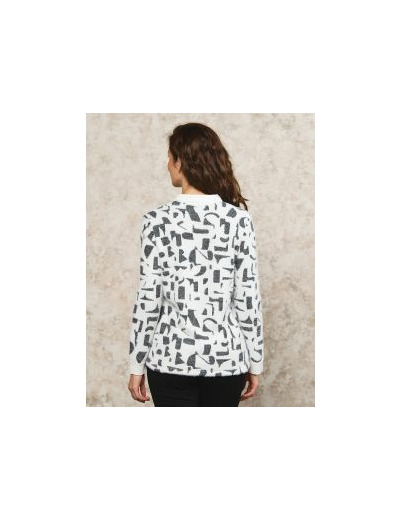 Pull chemisier noir blanc