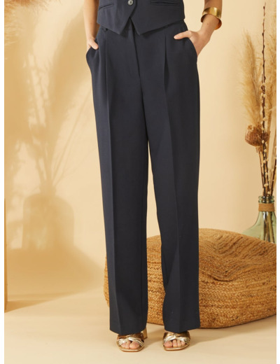 Pantalon de costume large - Bleu