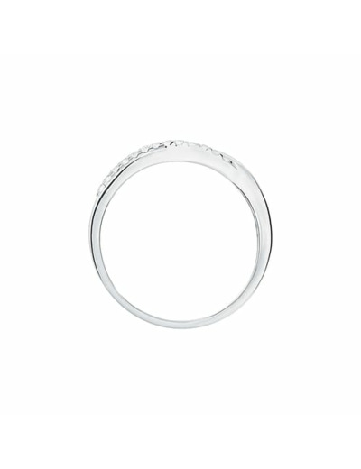 Bague CLEOR en Argent 925/1000 Blanc et Oxyde Blanc