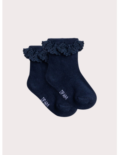 Chaussettes marines volantées pour bébé fille