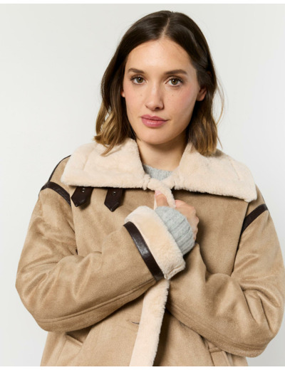 Manteau long uni TAUPE Femme