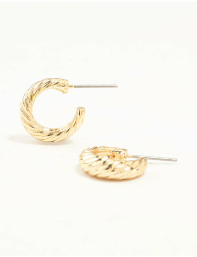 Gold Crescent Hoop Earrings