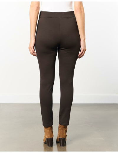 Legging 7/8 resserré uni MARRON Femme