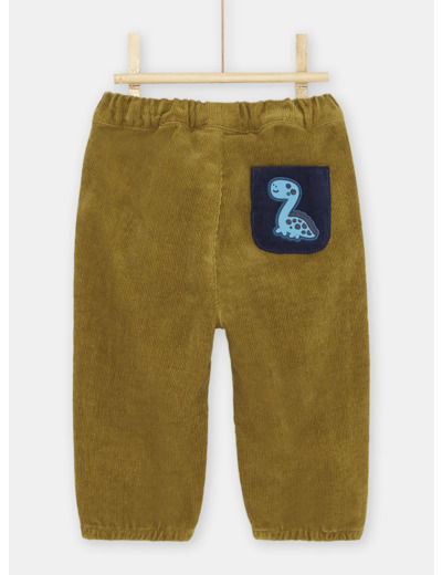 Pantalon en velours vert olive bébé garçon