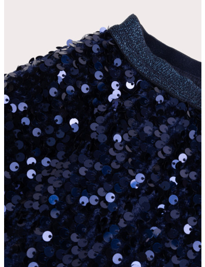 Jupe bleue avec sequins pour fille