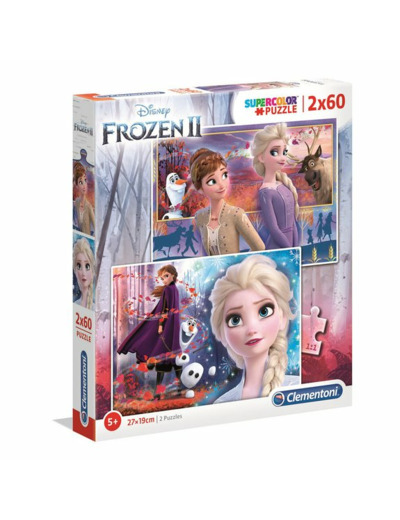 2 puzzles 60 pièces Supercolor La Reine des Neiges 2