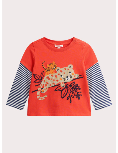 T-shirt manches longues à animation animalier pour bébé garçon