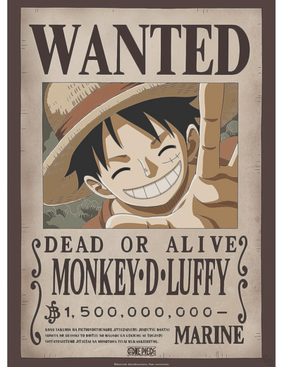 ABYSTYLE GBEye - ONE PIECE Poster Wanted Luffy (52x38cm)