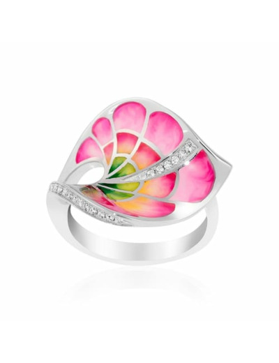 Bague NOÏA en Argent 925/1000, Oxyde Blanc et Laque