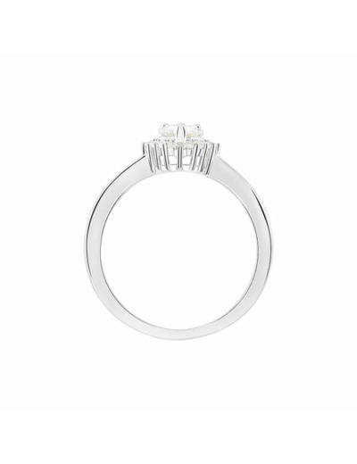 Solitaire CLEOR en Argent 925/1000 Blanc et Oxyde