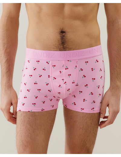 Boxer en coton à motifs cerise