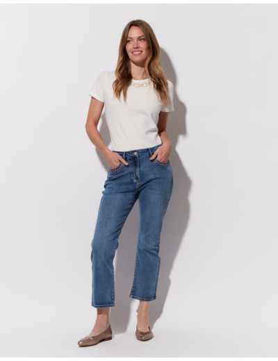 Jean cropped bootcut BLEU CLAIR Femme