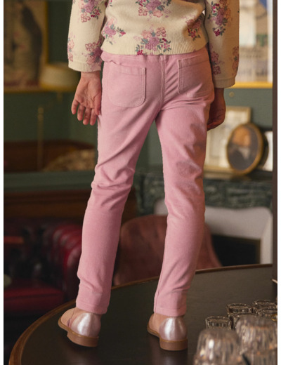 Pantalon en velours rose