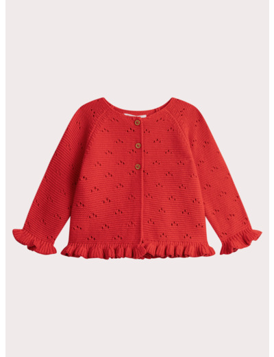 Cardigan rouge pour bébé fille