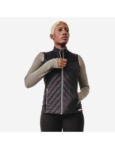 Veste sans manche running chaude femme - Warm noir