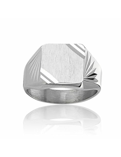 Chevalière CLEOR en Argent 925/1000 Blanc